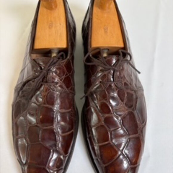 Mauri men’s dress shoes, handmade from genuine alligator leather size Mens 9.5 - Picture 13 of 13